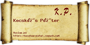 Kecskés Péter névjegykártya