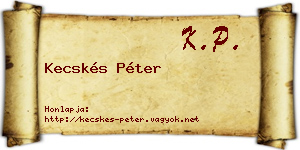 Kecskés Péter névjegykártya