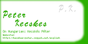 peter kecskes business card